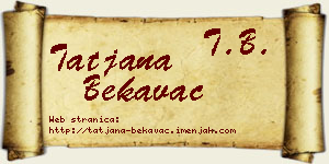 Tatjana Bekavac vizit kartica